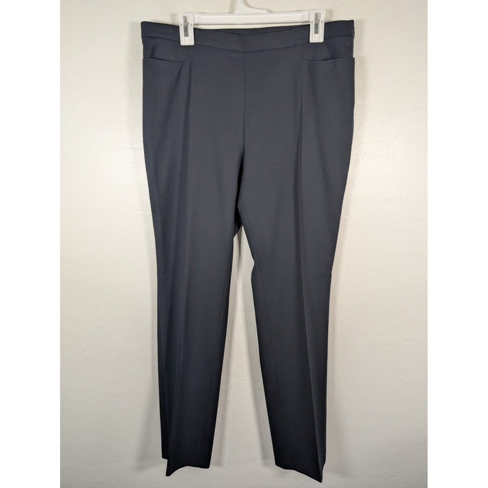 Akris Punto Pants Womens 12 Black Wool Blend Slim Fit Stretch Dress Work Office